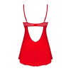 Пеньюар Obsessive Ingridia chemise & thong XS/S, червоний, сорочка, стрінги