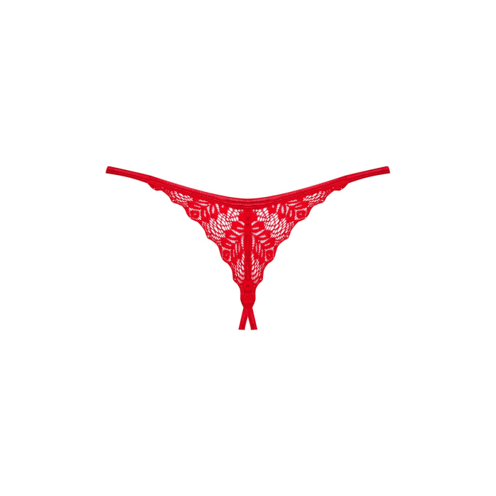 Трусики з доступом Obsessive Ingridia crotchless thong M/L, червоні