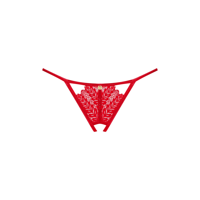 Трусики з доступом Obsessive Ingridia crotchless thong XL/2XL, червоні