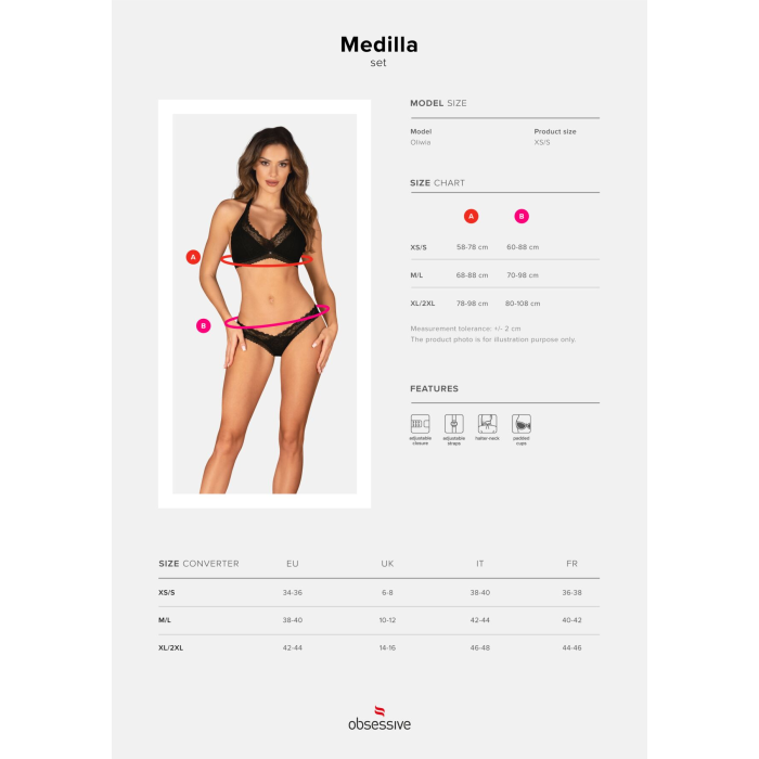 Комплект Obsessive Medilla 2-pcs set XS/S