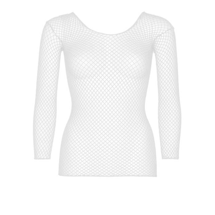 Сітчастий топ Leg Avenue Long Sleeves T-Shirts White, One Size