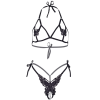 Еротичний комплект з відкритою чашкою Leg Avenue Open cup bra and pearl panty One Size Black