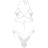 Еротичний комплект з відкритою чашкою Leg Avenue Open cup bra and pearl panty One Size White