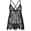 Сорочка бебі-дол Leg Avenue Floral lace babydoll & string Black L, стрінги