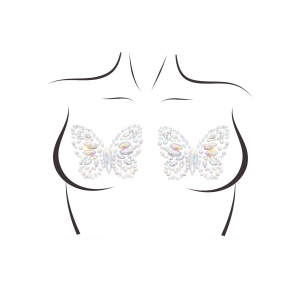 Пестис-метелики з кристалів Leg Avenue Chrysallis nipple sticker, наліпки, світяться у темряві