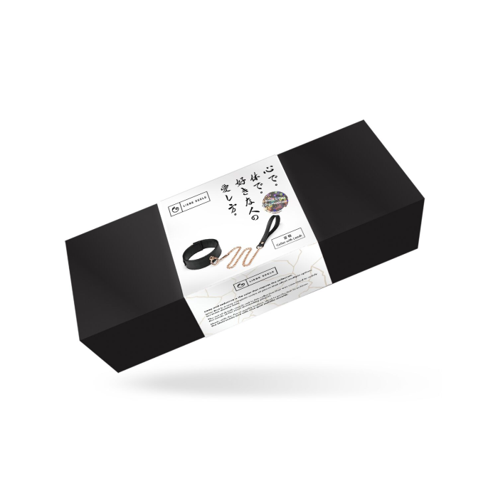 Нашийник з повідцем Liebe Seele Black Organosilicon Collar with Leash, екошкіра