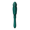 Компактна смарт секс-машина Zalo – Sesh Turquoise Green, 2 насадки, пульт ДК, кристал Swarovski