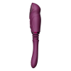 Компактна смарт секс-машина Zalo – Sesh Velvet Purple, 2 насадки, пульт ДК, кристал Swarovski