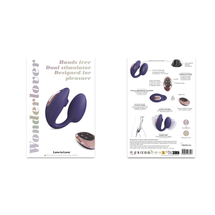 Віброяйце з вакуумною кліторальною стимуляцією Love To Love Wonderlover MIDNIGHT INDIGO