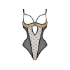 Еротичне боді Passion MARINA BODY, L/XL, beige, з відкритими чашками