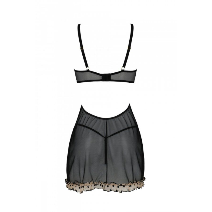 Еротичний пеньюар Passion MARINA CHEMISE, L/XL, beige