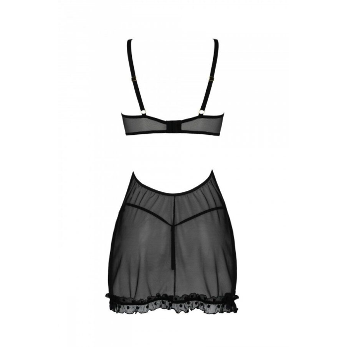 Еротичний пеньюар Passion MARINA CHEMISE, L/XL, black