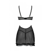 Еротичний пеньюар Passion MARINA CHEMISE, S/M, black
