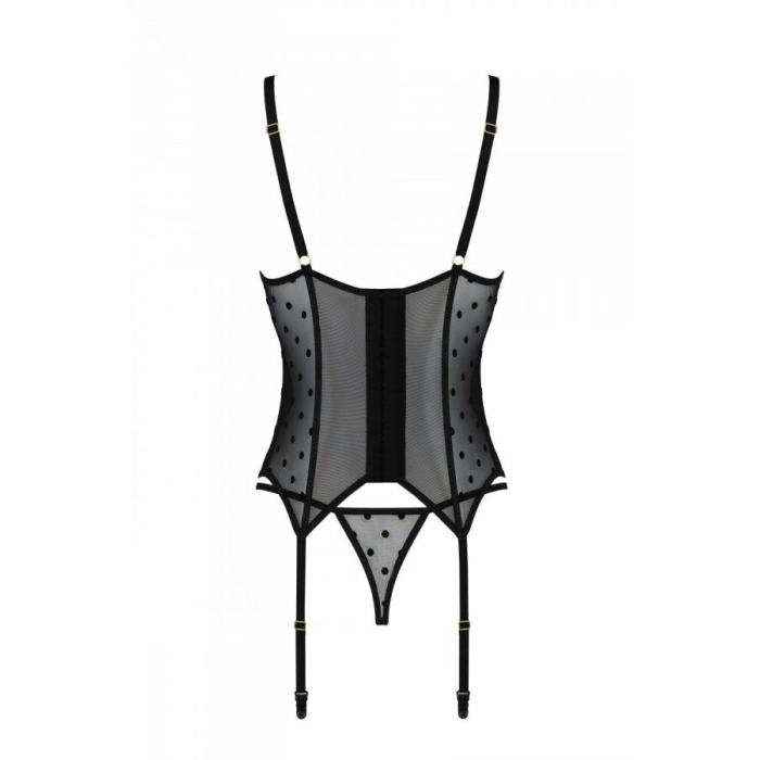 Корсет Passion MARINA CORSET, S/M, black, з відкритими чашками