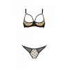 Еротичний комплект Passion MARINA SET WITH OPEN BRA, L/XL, beige, відкриті чашки