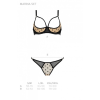 Еротичний комплект Passion MARINA SET WITH OPEN BRA, L/XL, beige, відкриті чашки
