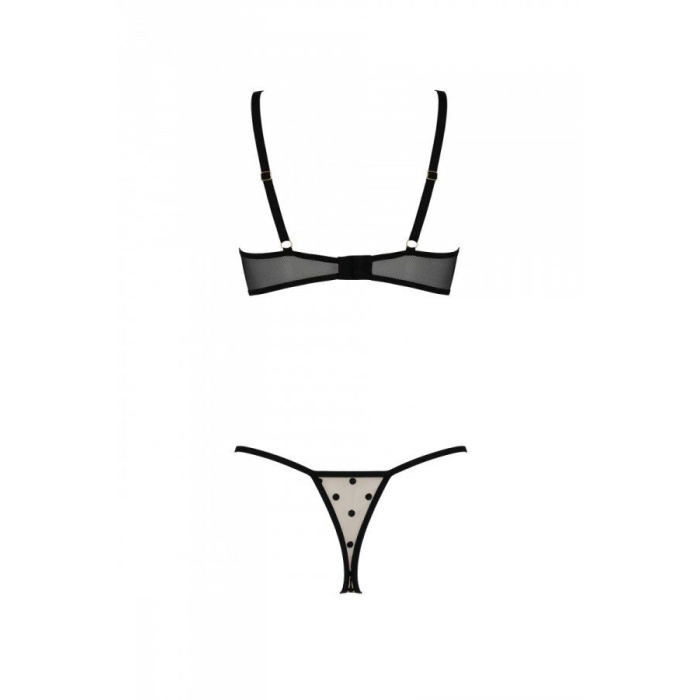 Еротичний комплект Passion MARINA SET WITH OPEN BRA, XXL/XXXL, beige, відкриті чашки