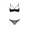 Еротичний комплект Passion MARINA SET WITH OPEN BRA, L/XL, black, відкриті чашки