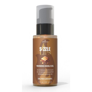 Зігрівальний масажний гель Sensuva Sizzle Lips Salted Caramel (59 мл), без цукру, їстівний