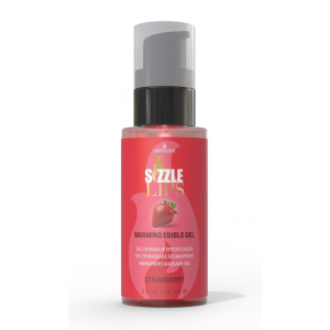 Зігрівальний масажний гель Sensuva Sizzle Lips Strawberry (59 мл), без цукру, їстівний
