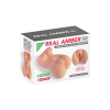 Мастурбатор-мініторс з вібрацією Real Body Real Amber, вагіна та анус, 25х18 см