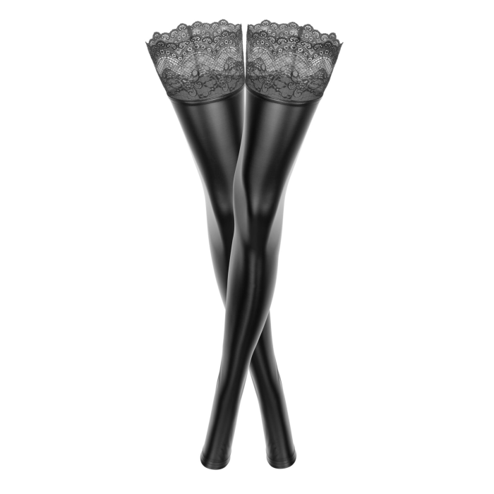 Панчохи з мокрим ефектом Noir Handmade F135 Powerwetlook stockings, M, без мисків