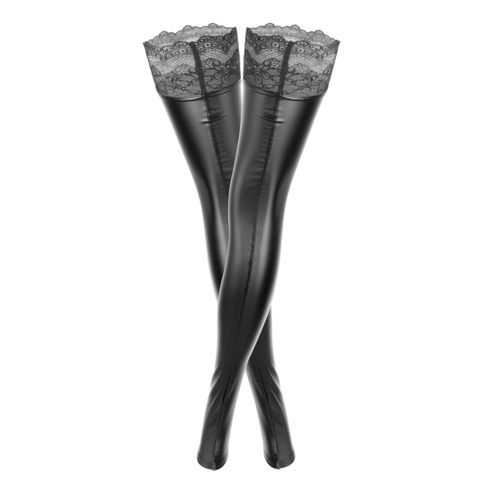 Панчохи з мокрим ефектом Noir Handmade F135 Powerwetlook stockings, M, без мисків