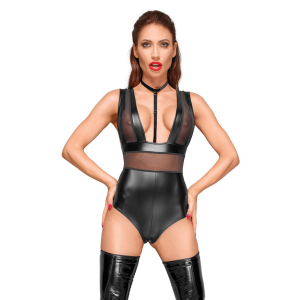 Боді з мокрим ефектом Noir Handmade F183 Powerwetlook body, S