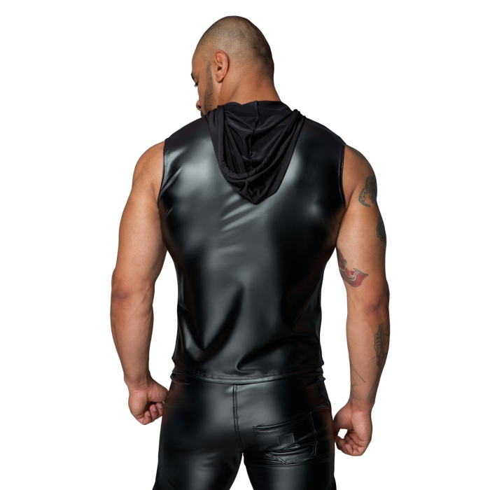 Чоловіча безрукавка з капюшоном Noir Handmade H062 Hooded Shirt, XL, мокрий ефект