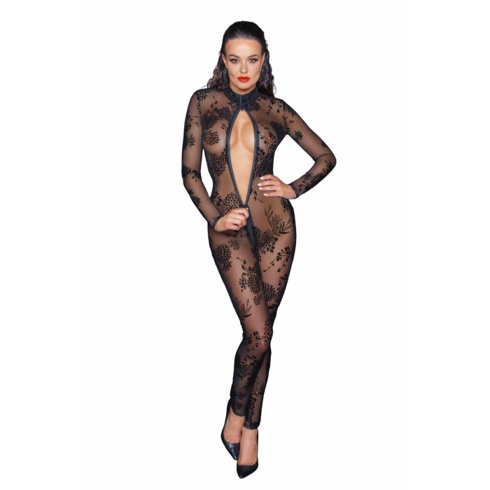Сітчастий бодістокінг Noir Handmade F237 Long tulle overall, M
