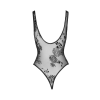 Боді Noir Handmade F242 Tulle body with patterned flock embroidery, L