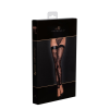 Панчохи без миска Noir Handmade F243 Tulle stockings with patterned flock embroidery, 3XL