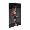 Сукня Noir Handmade F295 Euphoria, XXL, black, мереживо, глибоке декольте, спідниця міді під латекс