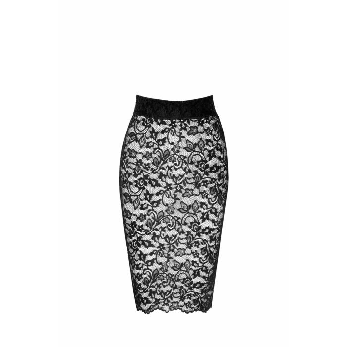Спідниця Noir Handmade F302 Ambivalence, M, black, мереживо, довжина за коліна, шнурівка ззаду