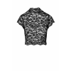 Топ Noir Handmade F303 Essence, XL, black, мереживний, короткий рукав, комір-стійка