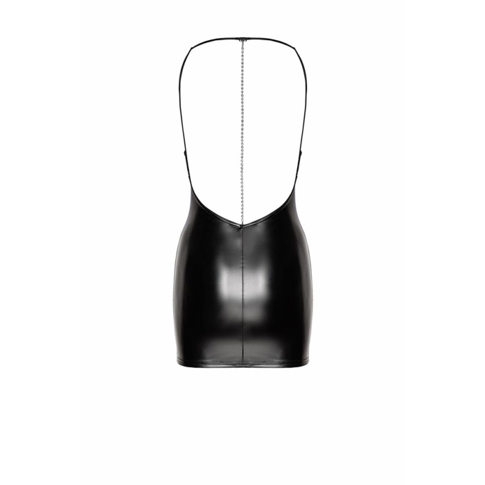 Сукня Noir Handmade F307 Mirage, M, black, міні, під латекс, відкрита спина, декор зі стразів