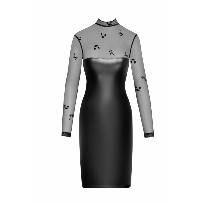 Сукня Noir Handmade F310 Sublime, XXL, black, міді, мокрий ефект, верх — сітка, довгий рукав