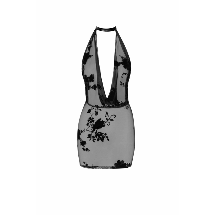 Сукня Noir Handmade F313 Mythos, S, black, прозора, міні, відкрита спина, декор зі стразів