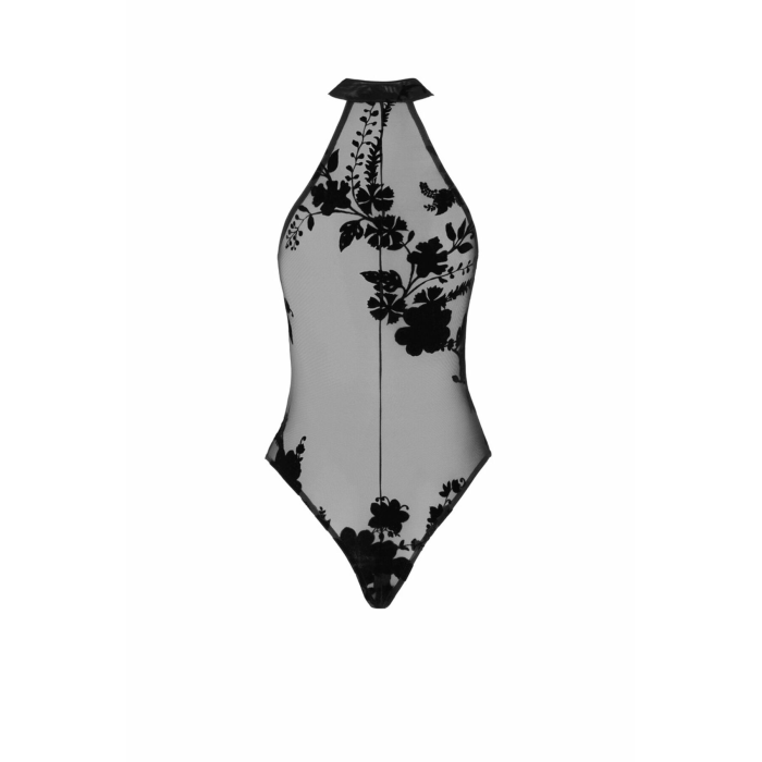 Боді Noir Handmade F314 Ego, M, black, сітка, халтер, високі вирізи, блискавка по всій довжині