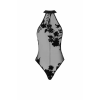 Боді Noir Handmade F314 Ego, 3XL, black, сітка, халтер, високі вирізи, блискавка по всій довжині