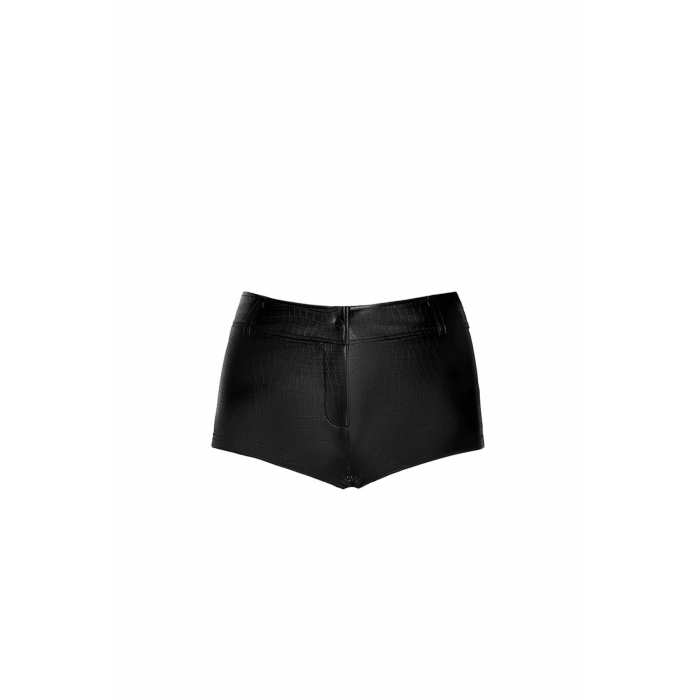 Шортики Noir Handmade F318 Wild, M, black, під латекс, крокодиловий принт, з доступом