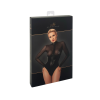 Боді Noir Handmade F321 Edge, XL, низ під латекс, верх сітка, блискавка на все тіло, декор кільця