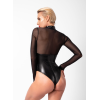 Боді Noir Handmade F321 Edge, 3XL, низ під латекс, верх сітка, блискавка на все тіло, декор кільця