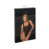 Боді Noir Handmade F322 Paparazzi, M, прозоре, низ стрінги, високі вирізи