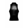 Топ Noir Handmade F324 Glam, M, black, халтер, на блискавці, вінілові вставки, комір-стійка