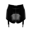 Шортики Noir Handmade F325 Glam, XL, black, вініл, висока талія, кріплення для панчіх, з доступом