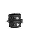 Жіночий гаманець-браслет Noir Handmade F326, black, під шкіру, рельєфний візерунок, кишеня на блискавці