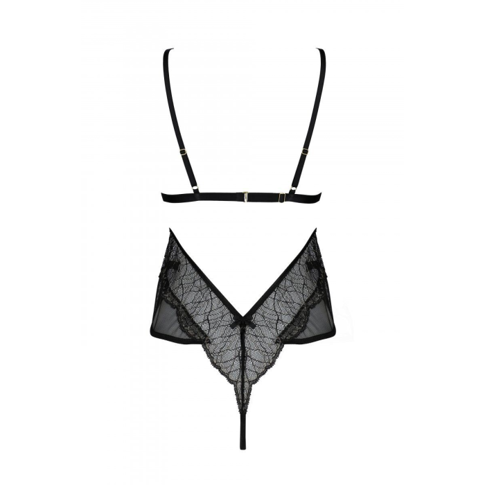 Боді Passion AMBERLY BODY black, XXL/XXXL, відкрита спина, низ стрінги