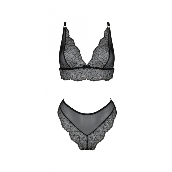 Комплект Passion AMBERLY SET black, XXL/XXXL, бралет і трусики бразиліана
