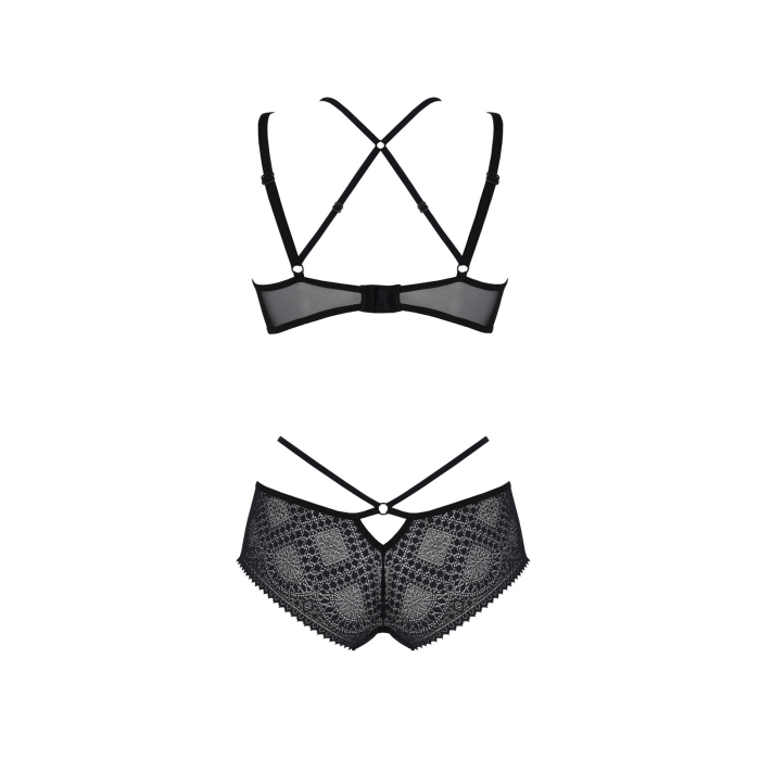 Комплект Passion DROSERA BIKINI black, S/M, бюстгальтер і трусики-кюлоти